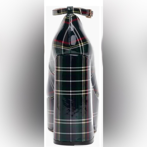 Jessica Simpson Macee green red‎ plaid patent Platform Pump heels size 11 new - Picture 5 of 7